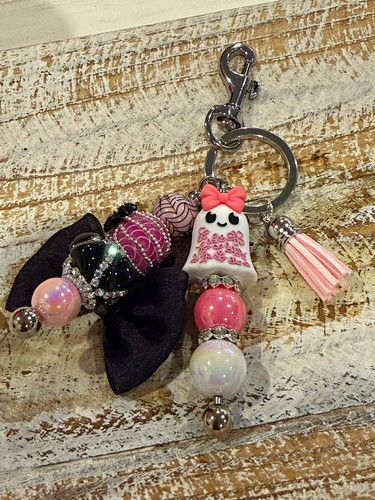 Halloween pink black beaded - black,