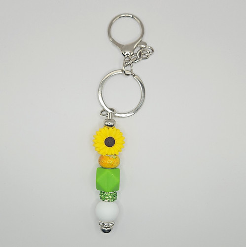 Sunflower flower beaded key - sunflower,