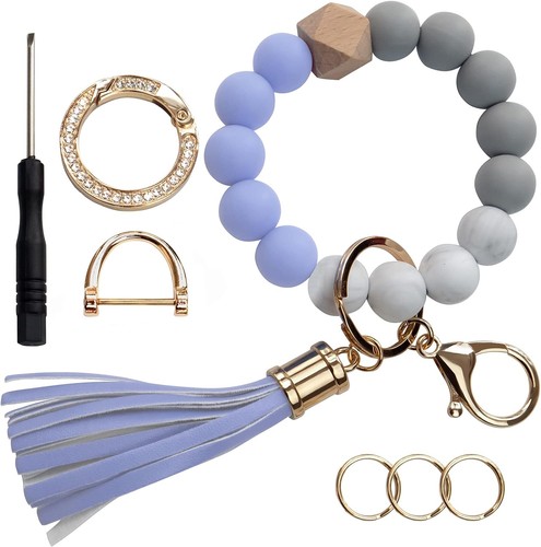 Silicone beads key ring - silicone,